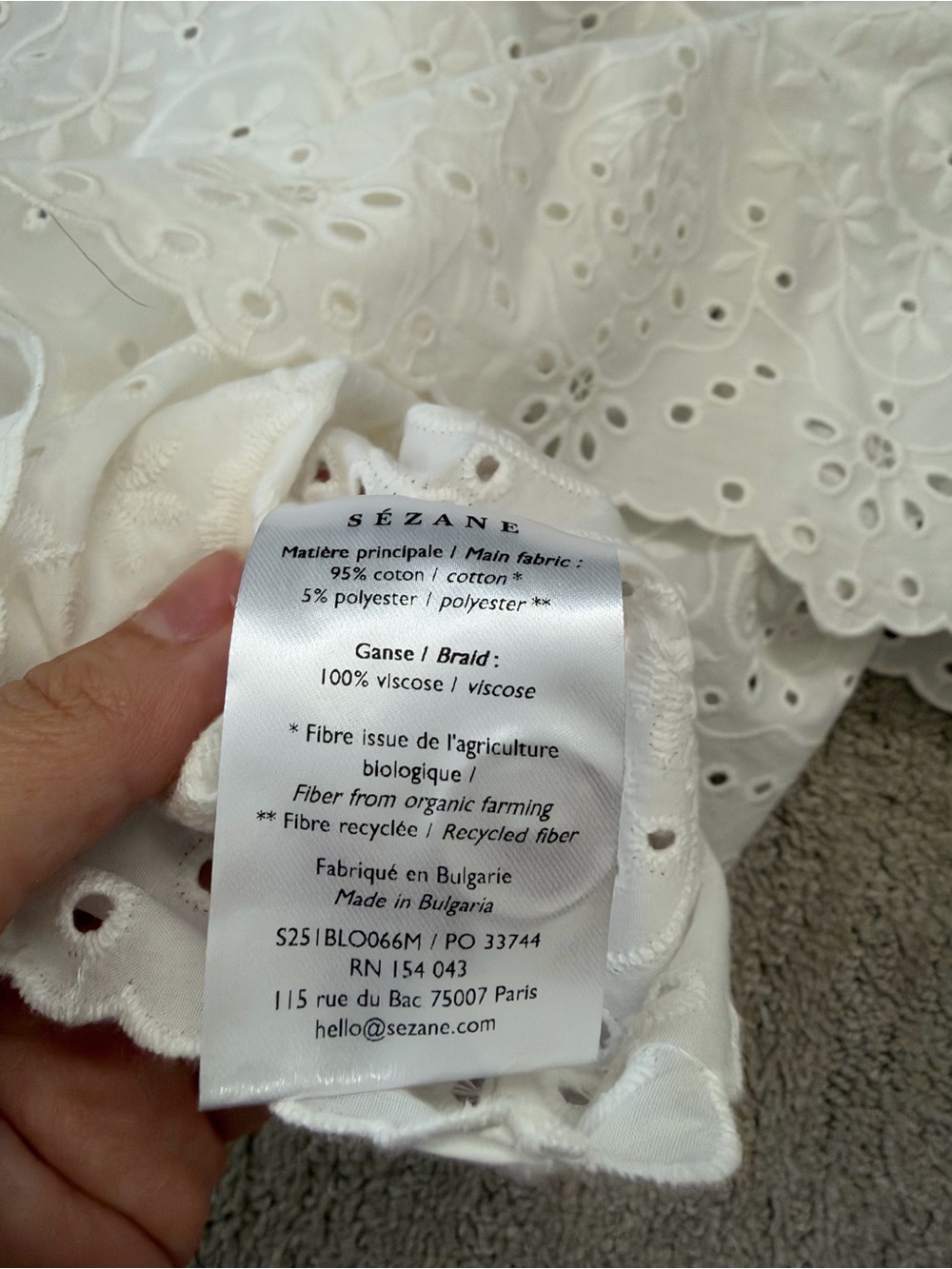 Sezane White Roni Blouse - Picture 5 of 5